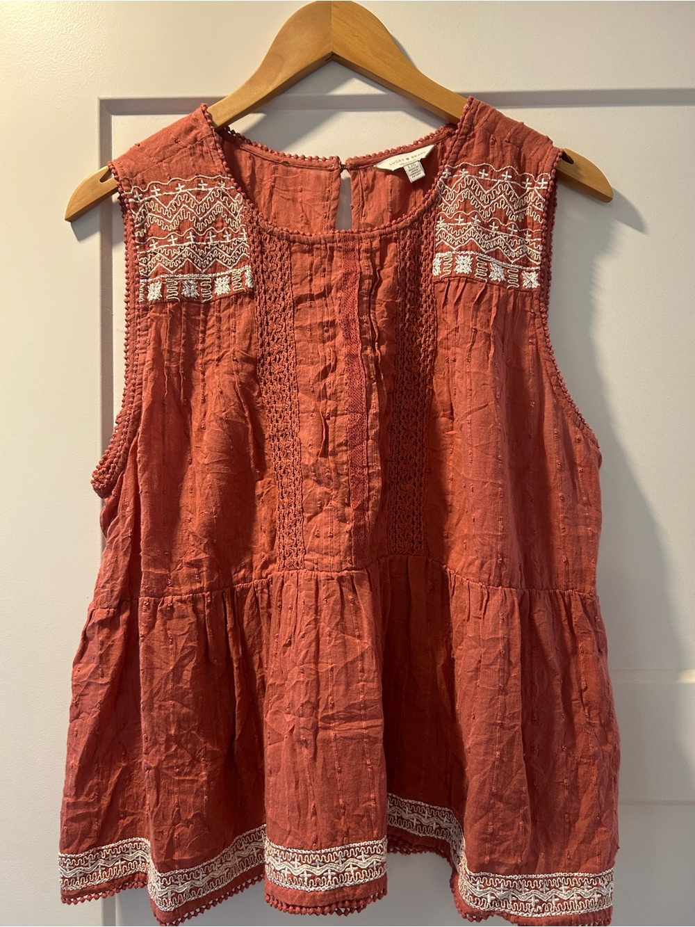 Lucky Brand Embroidered Sleeveless Tunic